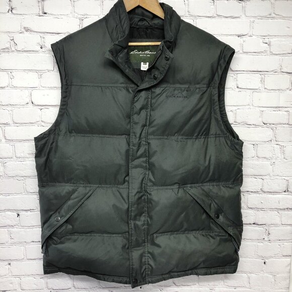 Vtg Eddie Bauer Forest Green Premium EB650 Goose Down Puffer Vest USA Sz XLT - Picture 1 of 13